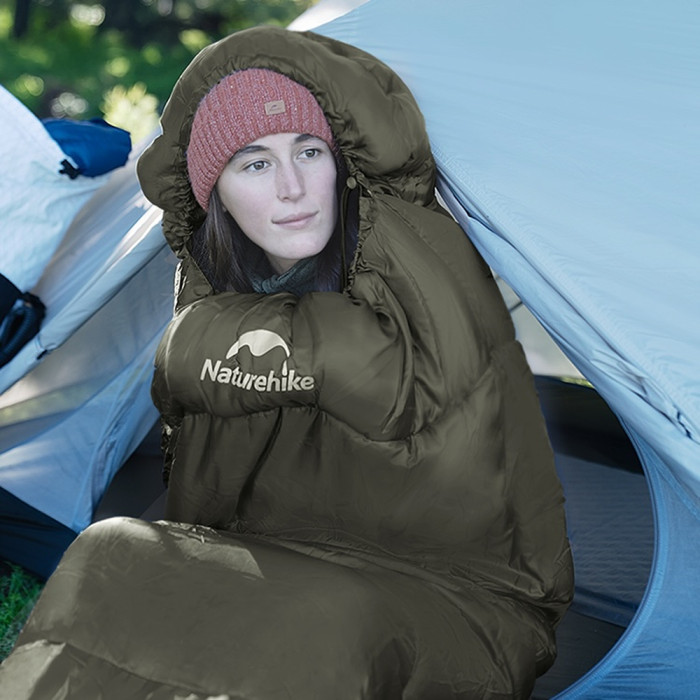 Спальник с капюшоном Naturehike CNK2300SD014 MJ600 Сечь, зеленый  