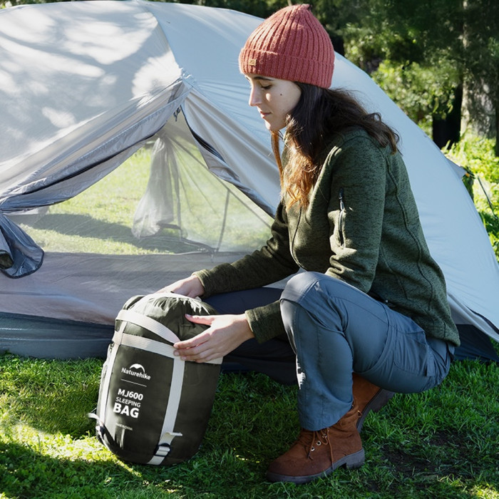 Спальник с капюшоном Naturehike CNK2300SD014 MJ600 Сечь, зеленый  