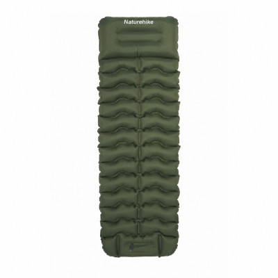 Матрас туристический надувной одноместный Naturehike CNK2550WS019, 200x60x9.5 см, зеленый, прямоугольный со встроенной помпой