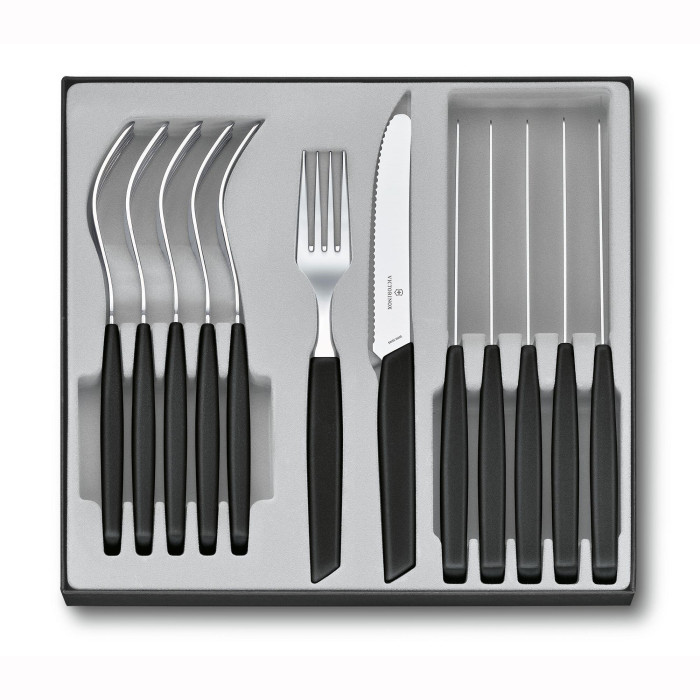 Набор посуды Victorinox Swiss Modern из 12 предметов Swiss Modern, Table Set Tomato Knife, 12 Pieces, черный  