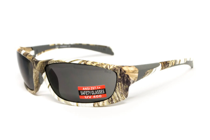 Очки защитные Global Vision Hercules-5 White Camo (gray), серые в камуфлированной оправе  