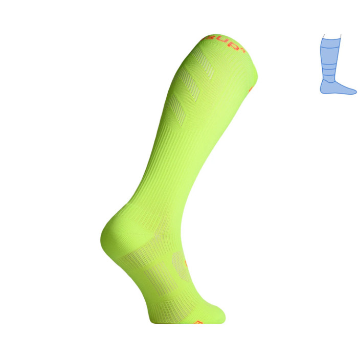 Компрессионные гольфы защитные летние Protector LongDry+ PRO желто-салатовые M 40-43  