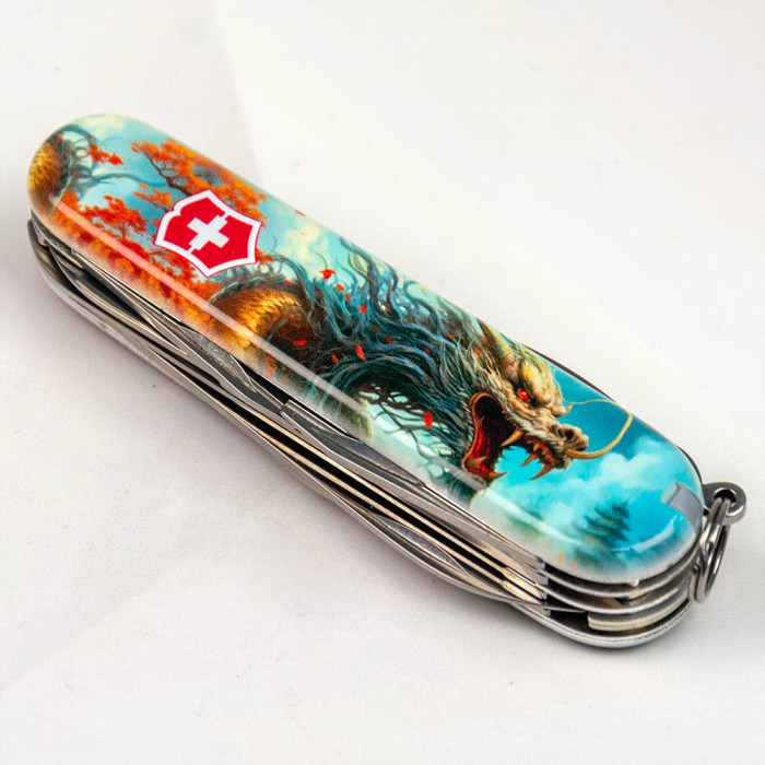 Складной нож Victorinox HUNTSMAN ZODIAC Боевой дракон 1.3713.7.Z3230p  