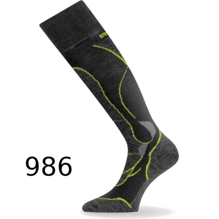 Термоноски для лыж Lasting STW 986 черные, L 