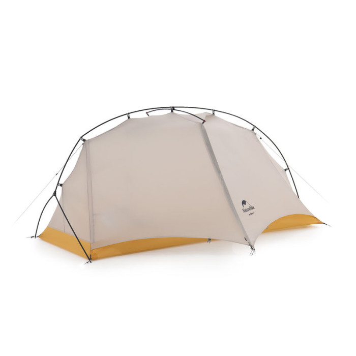 Палатка сверхлегкая одноместная Naturehike NH21ZP003, серо-желтая  
