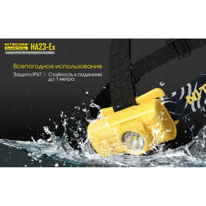 Фонарь налобный взрывозащищенный Nitecore HA23-EX (Cree XP-G, 100 люмен, 3 режима, 2xAA)  