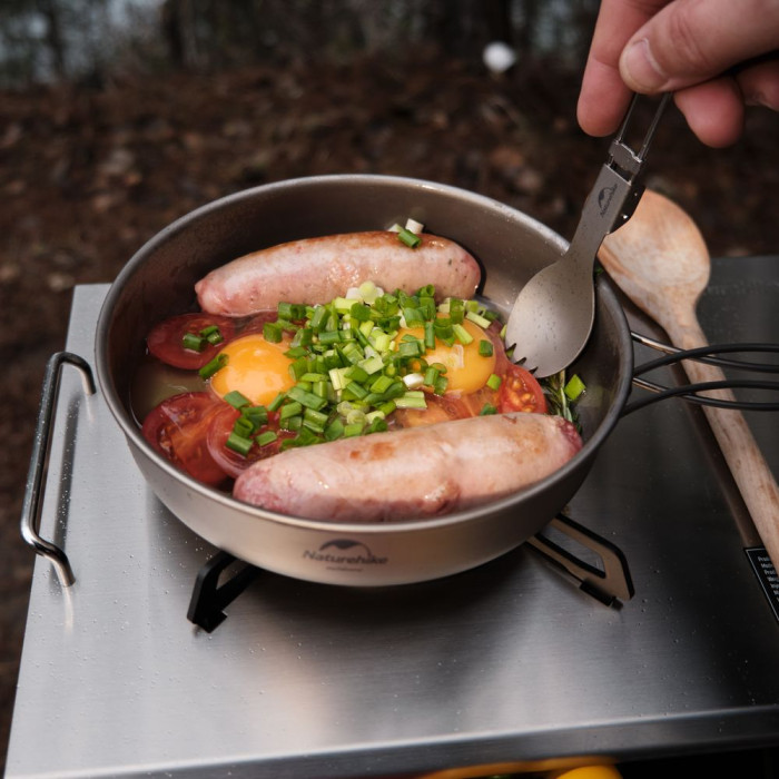 Сковорода титановая с раскладной ручкой Naturehike NH18T010-A, 17 см  