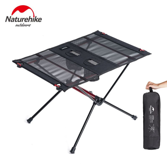 Cтол раскладной облегченный Naturehike NH19Z027-Z, сетка/карбон, черный  