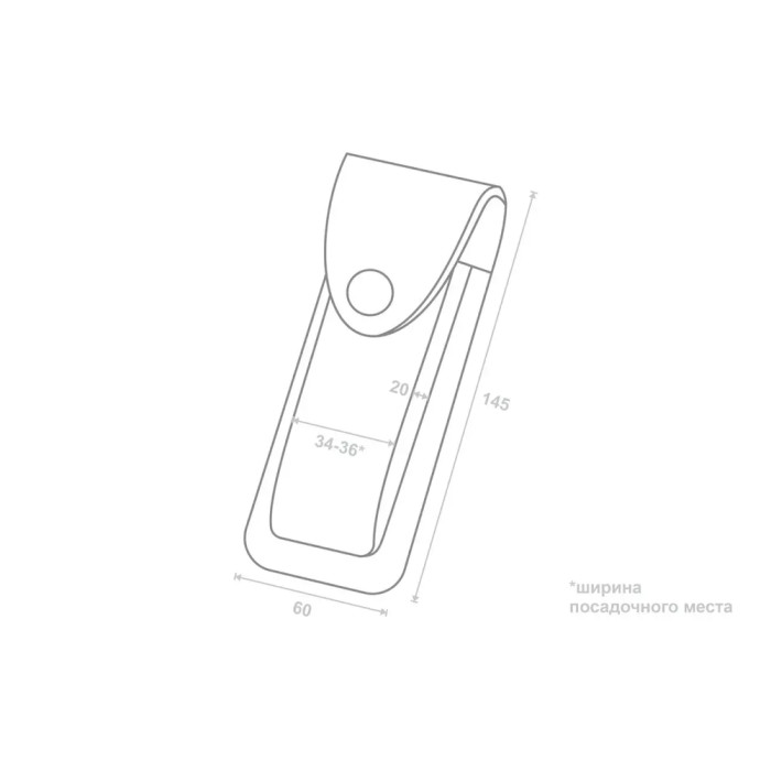 Чехол кожаный Grand Way XL (коричневый) -А на кнопке-2 (298GW)  