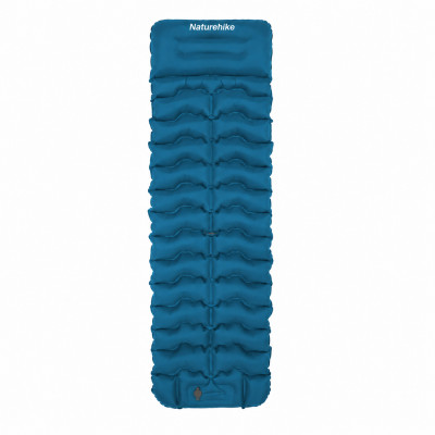 Матрас туристический надувной одноместный Naturehike CNK2550WS019, 200x60x9.5 см, синий, прямоугольный со встроенной помпой