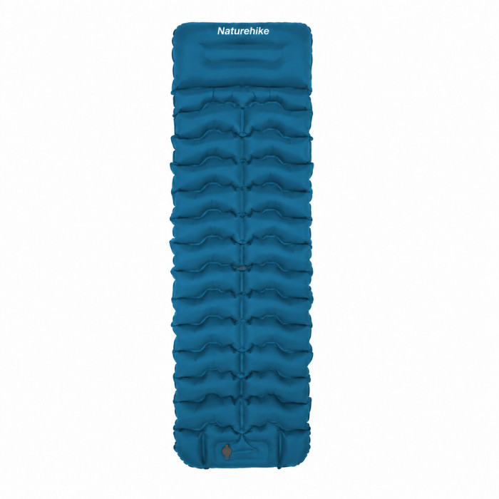 Матрас туристический надувной одноместный Naturehike CNK2550WS019, 200x60x9.5 см, синий, прямоугольный со встроенной помпой