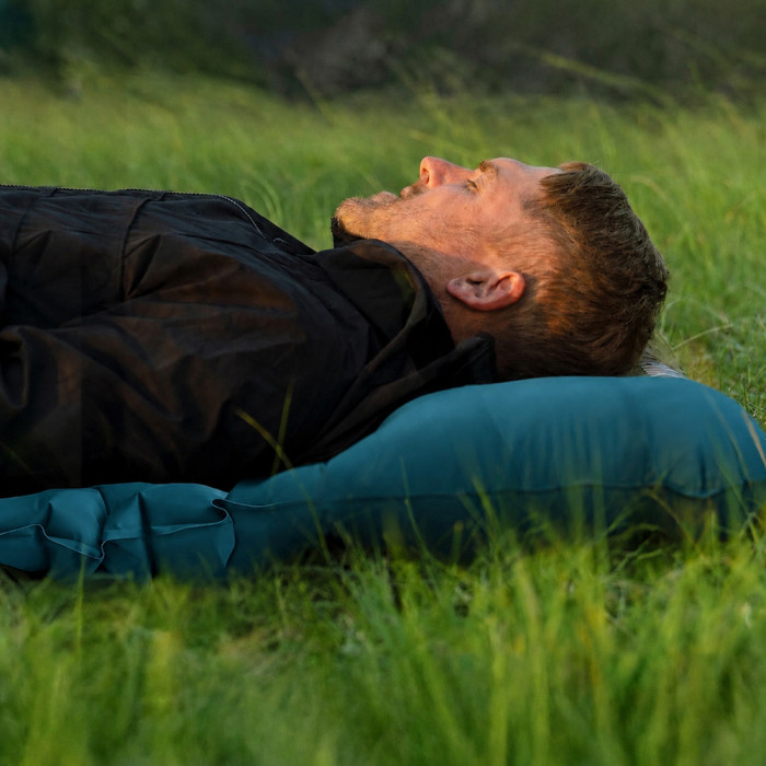 Матрас туристический надувной одноместный Naturehike CNK2550WS019, 200x60x9.5 см, синий, прямоугольный со встроенной помпой  