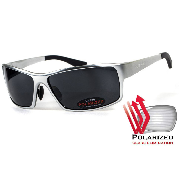 Очки BluWater Alumination-1 Silver Polarized (gray) черные  