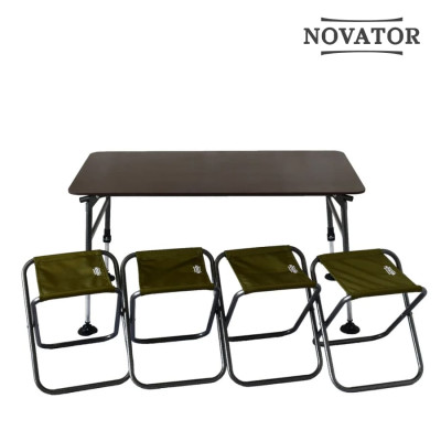 Стол + 4 стула комплект для кемпинга Novator SET-3 (120х65)