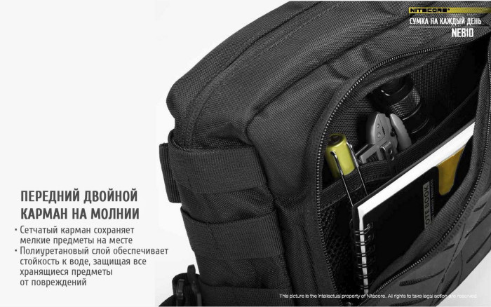 Сумка EDC, тактическая Nitecore NEB10 Cordura 1050D, cерая  