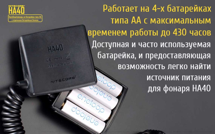 Фонарь налобный Nitecore HA40  