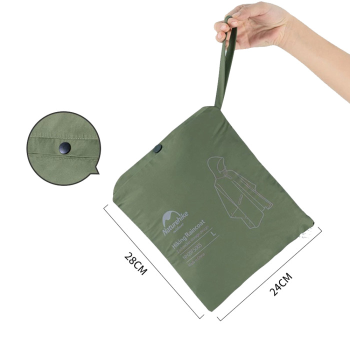 Плащ-дождевик Naturehike NH21FS036, p-p L, армейский зеленый  