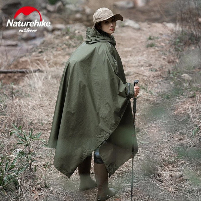 Плащ-дождевик Naturehike NH21FS036, p-p L, армейский зеленый  