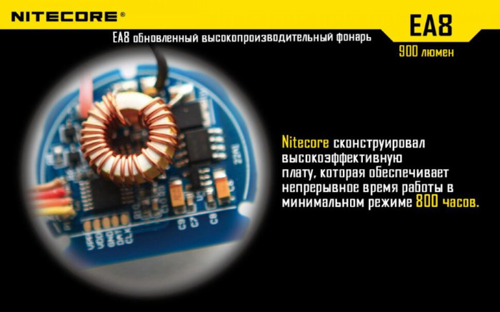 Карманный фонарь Nitecore EA8, 900 люмен (6-1059w), теплый  