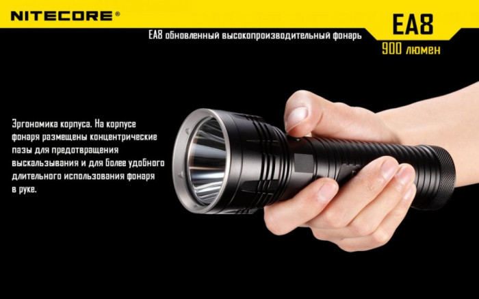 Карманный фонарь Nitecore EA8, 900 люмен (6-1059w), теплый  