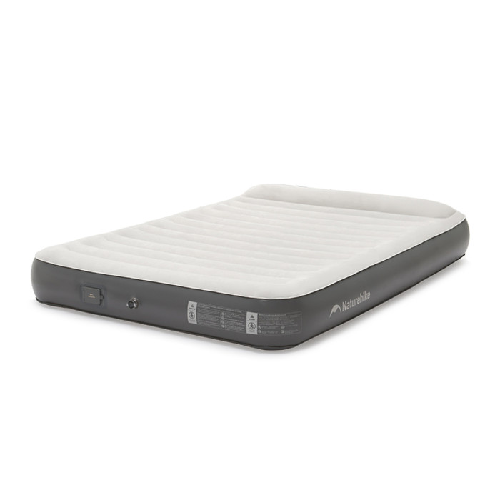 Самонадувающийся матрас, двухместный, со встроенной помпой Naturehike CNK2450WS040, 250 мм, серый  