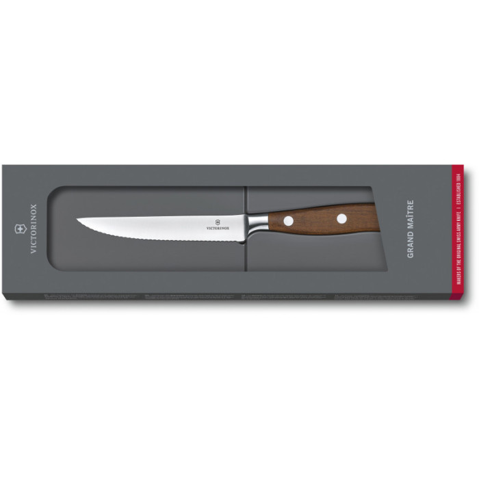Кухонный нож Victorinox Grand Maitre Wood Steak 12 см волн. с дерев. ручкой (GB)  