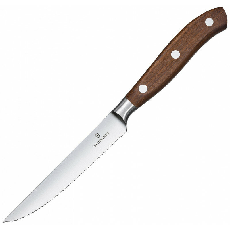Кухонный нож Victorinox Grand Maitre Wood Steak 12 см волн. с дерев. ручкой (GB)