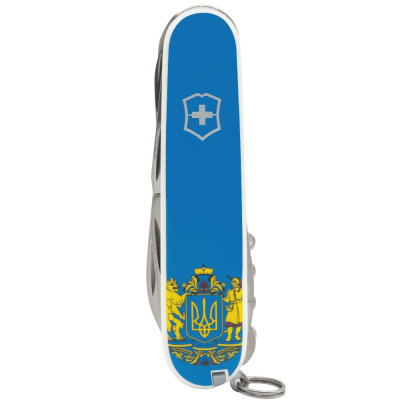 HUNTSMAN UKRAINE  91мм/15функ/бел /штоп/ножн/пила/крюк /голуб. с Большим Гербом/голуб.
