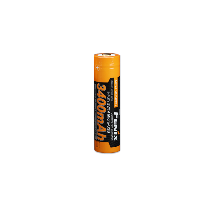 Аккумулятор 18650 Fenix (3400 mAh) micro usb зарядка 