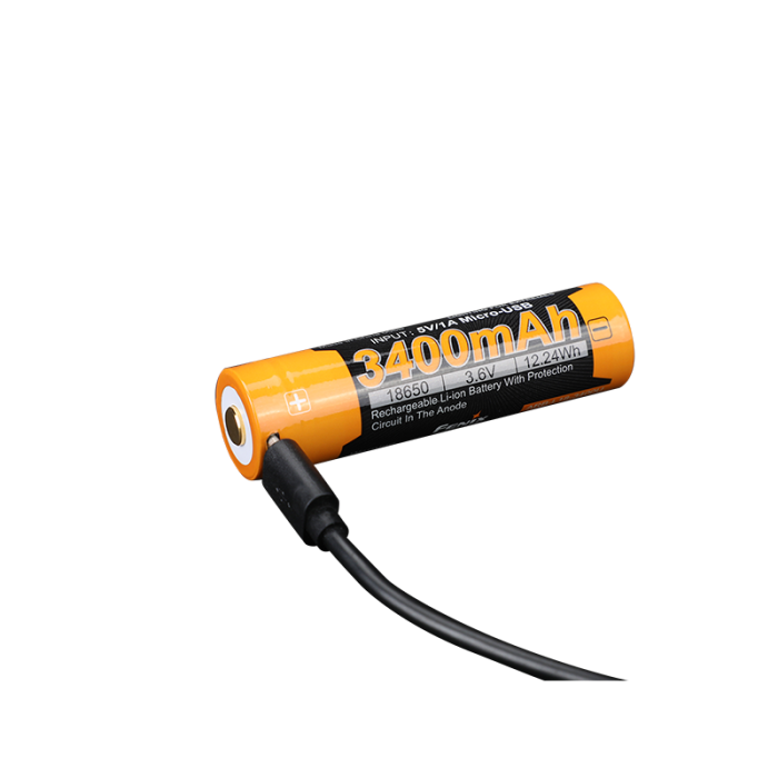 Аккумулятор 18650 Fenix (3400 mAh) micro usb зарядка  