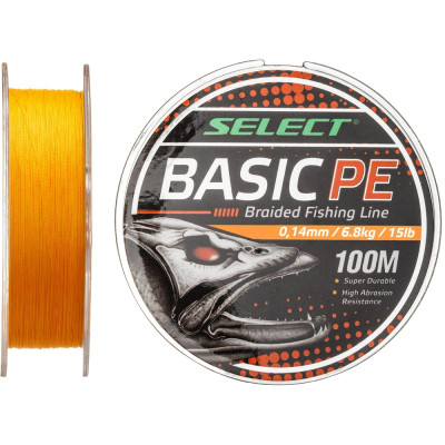 Шнур Select Basic PE 100m 0.08mm 8lb/4kg, оранжевый