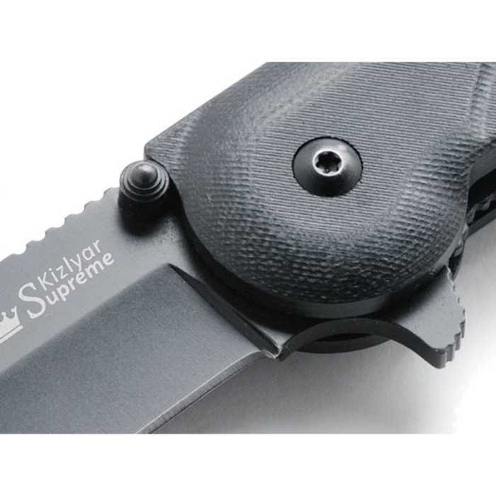 Нож Kizlyar Supreme Biker-Z черный титан, сталь AUS8  