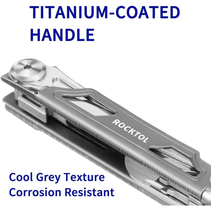 Нож-мультитул Rocktol 12-в-1 с титановым покрытием  