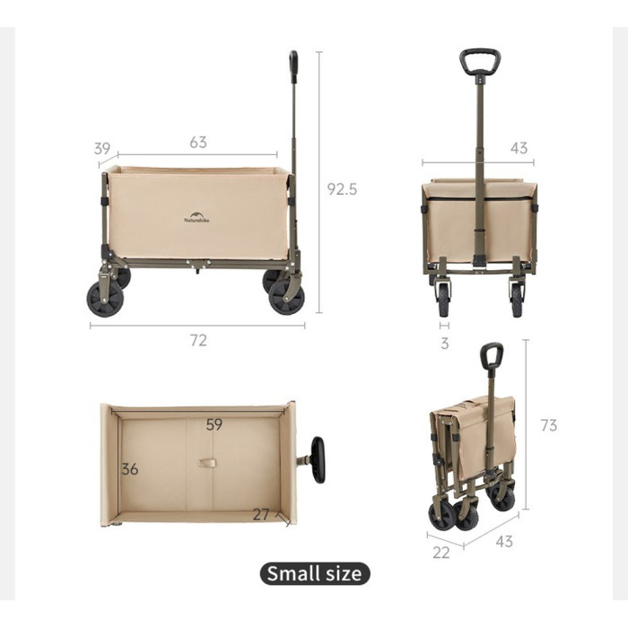 Складная легкая кемпинговая тележка Naturehike CNK2350JJ012, 50 л, черная  