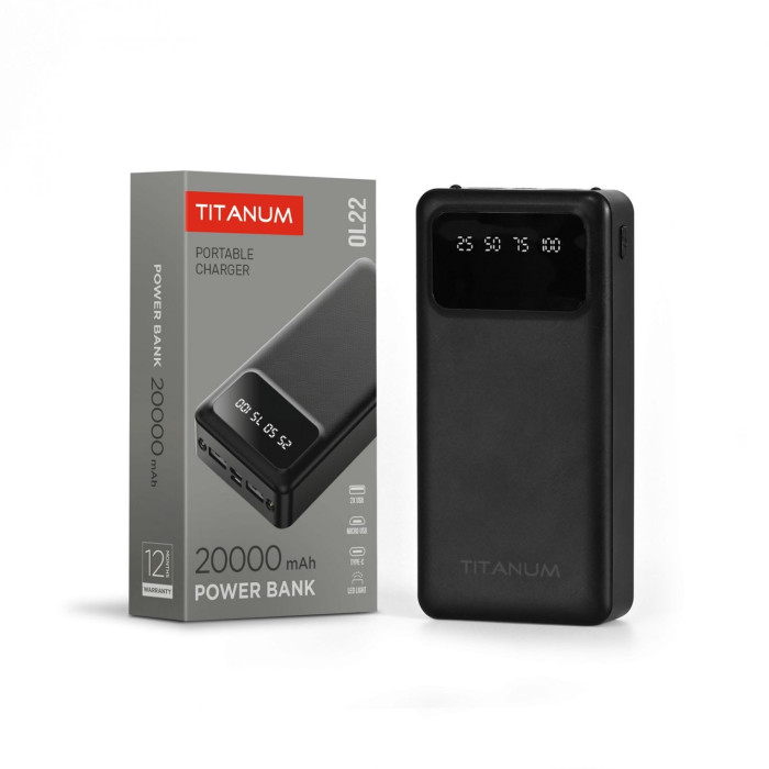 Повербанк 20000mAh TITANUM OL22 Black  