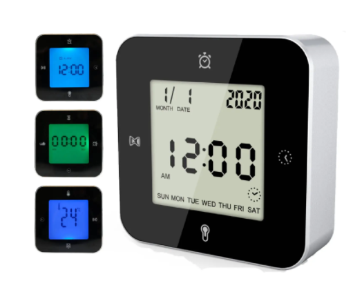 Часы настольные  Technoline WT344 черные/серебристые (WT344)  