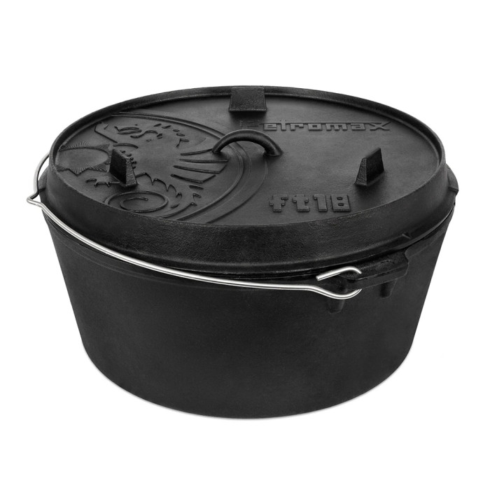 Казан-жаровня чугунная Petromax Dutch Oven ft18 плоское дно 16,1 л 