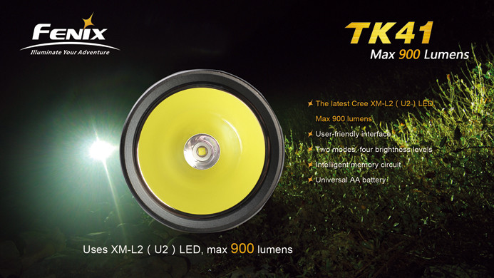 Тактический фонарь Fenix TK41 , серый, XM-L U2 LED, 860 люмен  
