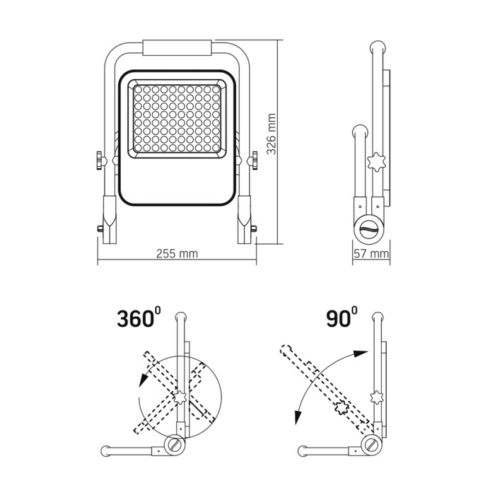 Аккумуляторный прожектор PREMIUM VIDEX F2A 50W 5000K IP65  