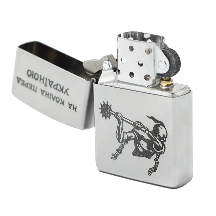 Зажигалка Zippo 205 HK На колени перед Украиной  