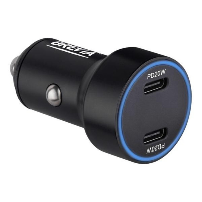 Автомобильное зарядное устройство Brevia ePower DualCharge Display 40W 2xUSB-C  