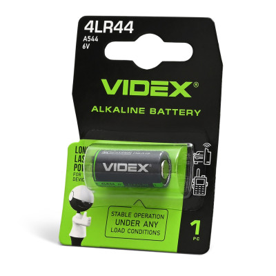Батарейка щелочная Videx 4LR44/A544 1pc BLISTER (12/240)