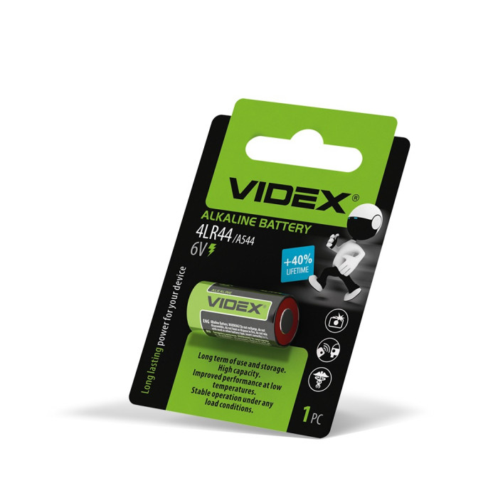 Батарейка щелочная Videx 4LR44/A544 1pc BLISTER (12/240)  