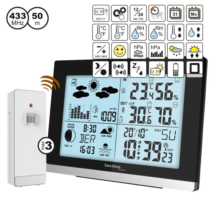 Метеостанция Technoline WS6762 Black (WS6762)  