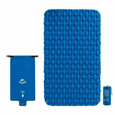Коврик надувной двухместный с надувным мешком Naturehike FC-11 NH19Z055-P, 65мм, голубой (открытая/поврежденная упаковка)