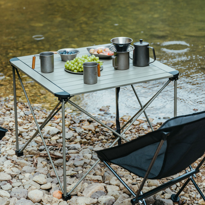 Складной стол Naturehike CNK2450JJ013, L, алюминий, серый  