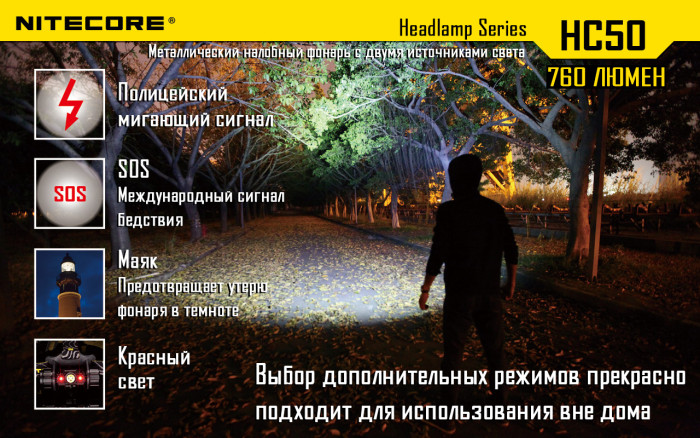 Фонарь налобный Nitecore HC50  