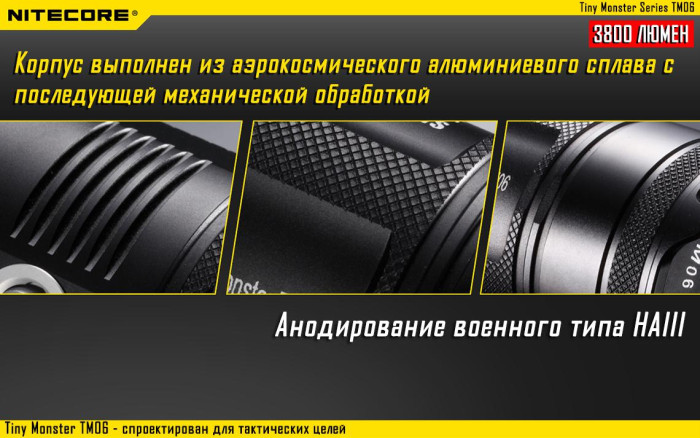 Тактический фонарь Nitecore TM06, 3800 люмен  