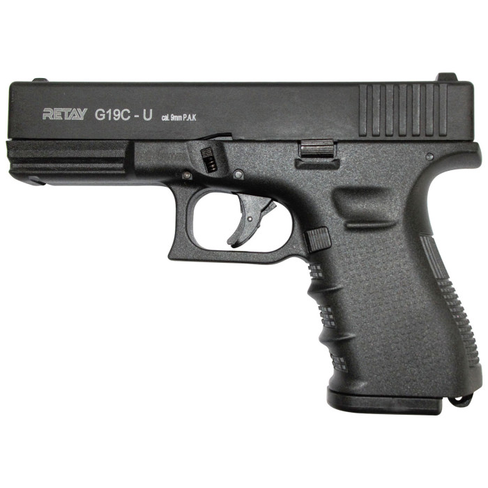Пистолет стартовый Retay G 19C 9мм черный (X614209B19)  