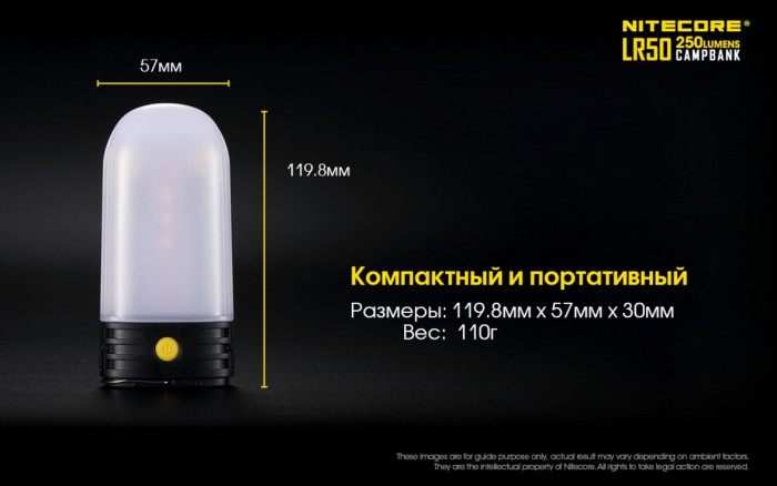 Фонарь кемпинговый Nitecore LR50 Power Bank  